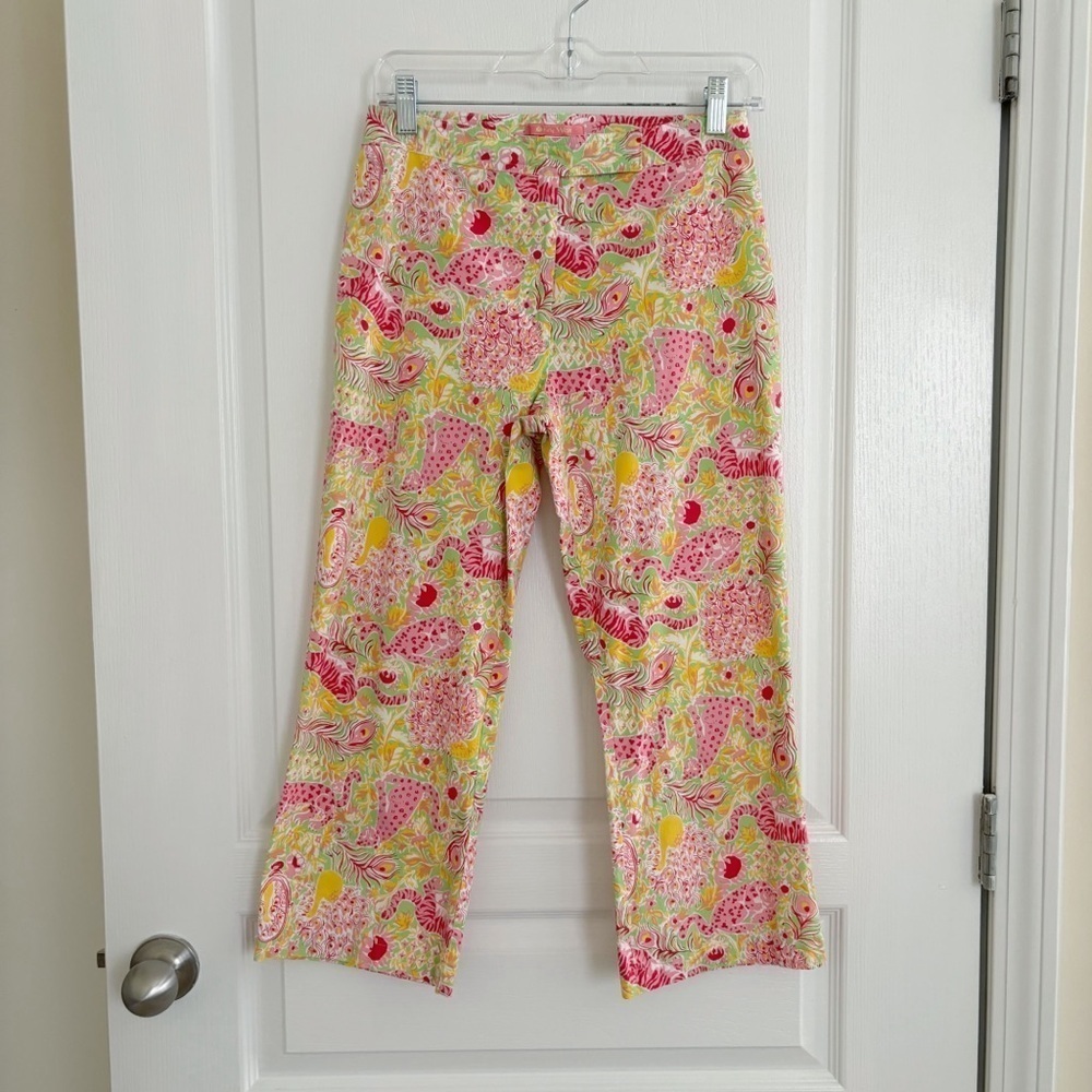Key West Vintage Lilly Royal Zoo Capri Pants Sz 4